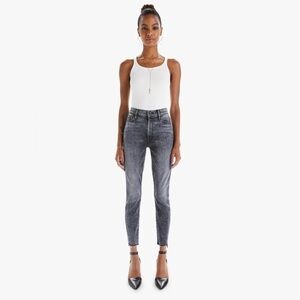 Mother Women’s Jeans Acid Wash Grey Size 32 The Stunner Zip Ankle Step Fray